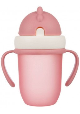 Бутылочка с силиконовой трубочкой розовая Canpol Babies Matte Pastels, 210 мл 